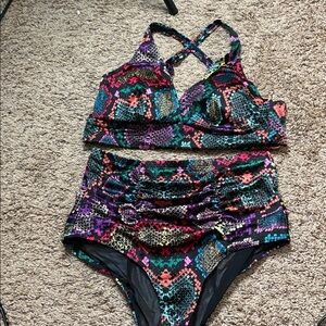 Torrid Multicolor Snake Print Bikini